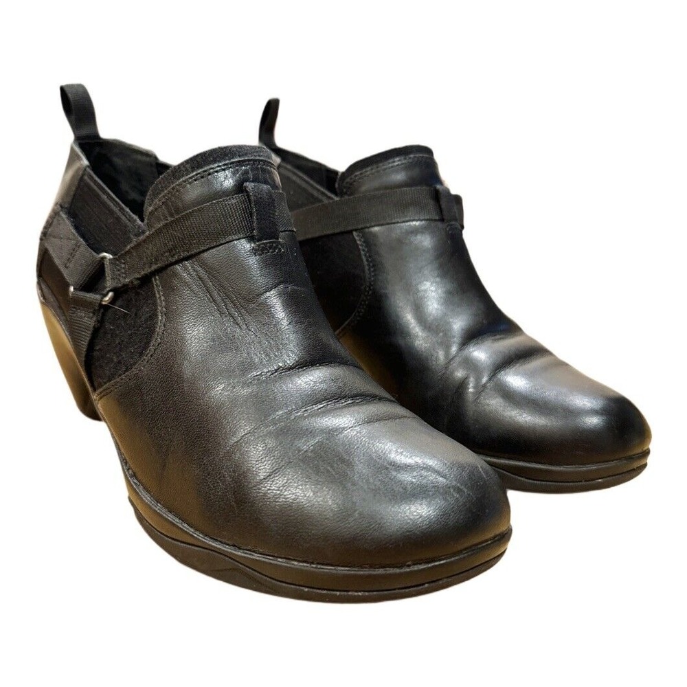 Merrell Evera Rush Women's Boots Heeled Ankle Booties Black Leather‎ Harness 8